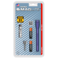 

MagLite Mini Maglite 2-Cell AAA Incandescent Flashlight with Clip, 9 Lumens, Purple