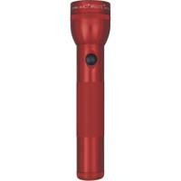 

MagLite S2D036 White Star Incandescent Flashlight with 2 D Alkaline Batteries, Red