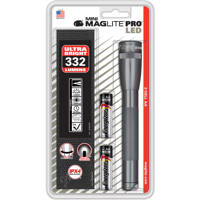 

MagLite SP2P09H Mini PRO LED Flashlight with 2 AA Alkaline Batteries and Belt Holster, 272 Lumens, Gray
