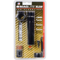 

MagLite XL50 200 Lumens LED Flashlight with 3x AAA Cell AlkaLine Battery, 224m/734.9' Beam Distance, 25hours Low Run Time, Water-Resistant, Black