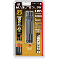 

MagLite XL50 LED Flashlight with Strobe, 139 Lumens, 700' Beam Distance, Gray