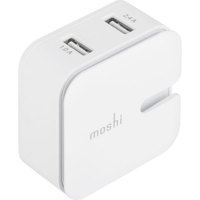 

Moshi Rewind 2 Dual-Port Power Adapter for iPhone, iPad, iPod and USB Charging Devices, White