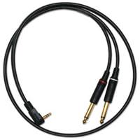 

Mogami Right Angle 3.5 TRS to Dual 1/4" Mono Phone Plug, 3'