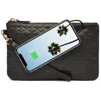 

Mighty Purse Wristlet with Built-In Phone Charger, Genuine Leather, Diamond Black