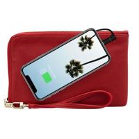 

Mighty Purse Spark Wristlet with Built-In Phone Charger, Vegan Leather, Red