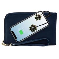 

Mighty Purse Spark Wristlet with Built-In Phone Charger, Vegan Leather, Navy