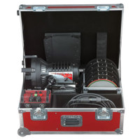 

Mole-Richardson 1200/1800W HMI Daylight Par Light Kit, Includes Elec. Ballast, 50' Head Cable, Single/2 x Double Scrim, 4-Way Barn Door