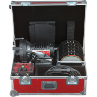 

Mole-Richardson 1200/1800W HMI Daylight Par Pro Light Kit, Includes Elec. Ballast, 50' Head Cable, Single/2 x Double Scrim, 4-Way Barn Door