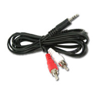 

Magenta Research 6' 3.5mm Stereo Male to 2 RCA Male Audio Cable for Speakers/Amplifiers/PA Systems & Other Audio Equipments