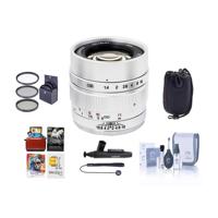 

Mitakon Zhongyi Speedmaster 35mm f/0.95 Mark II Lens for Fuji x Mirrorless Cameras Silver - Bundle With 55mm Fliter Kit, Lens Pouch, Cleaning Kit, Capleash, Lens Pen Lens Cleaner, Mac Software Package