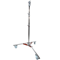 

Matthews Low Boy Senior Double Riser Stand with Wheels, Supports 90 lbs, Maximum Height 97", (8.0'), Chrome.