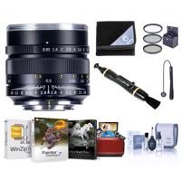 

Mitakon Zhongyi Speedmaster 17mm f/0.95 Lens for MFT/M43 Camera, Black - Bundle With 58mm Filter Kit, Lens Cleaner, Lens Wrap, Capleash, Mac Software Package