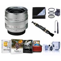 

Mitakon Zhongyi Speedmaster 17mm f/0.95 Lens for MFT/M43 Camera, Silver - Bundle With 58mm Filter Kit, Lens Cleaner, Lens Wrap, Capleash, Mac Software Package