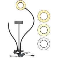 

Movo Photo VGC-3 Selfie Ring Light Kit with Triple Gooseneck Arm Stand