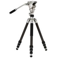 

MeVIDEO GlobeTrotter Carbon Fiber Tripod with Video Head, Holds 9 Lbs, Extends to 5.5', Titanium Finish
