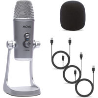 

Movo Photo UM800 Multipattern USB Condenser Microphone with USB Type-A, USB Type-C and Lightning Cables