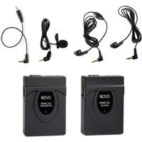 

Movo Photo WMIC50 2.4GHz Wireless Lavalier Mic System with Transmitter, Receiver, Lavalier Microphone, 2x Earphones, 164' Range