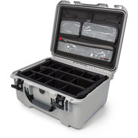 

Nanuk Large Series 933 Lightweight NK-7 Resin Waterproof Hard Case with Lid Organizer and Padded Dividers, Silver