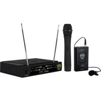 

Nady Encore Duet Dual Wireless Combo System, Includes Receiver, WHT/WLT Transmitter, LM-14O Lavalier Mic, 2 Antennas, Power Supply, F & E Band