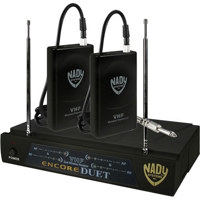 

Nady Encore Duet Dual Receiver VHF Wireless Guitar System, Includes Receiver, 2xTransmitters, 2 Antennas, Power Supply, A/171.905MHz & F/203.400MHz