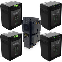 

Core SWX 4 Pack NANO Micro 14.8V 147Wh Lithium-Ion Battery, Gold-Mount - With Core SWX GP M-X4A Super Compact 3-Stud Gold-Mount Fast Charger