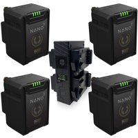

Core SWX 4 Pack NANO Micro 14.8V 147Wh Lithium-Ion Battery, V-Mount - With Core SWX GP-X4 S V-Mount Quad Charger