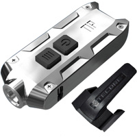 

Nitecore TIP USB Rechargeable Metal Keychain LED Flashlight, 360 Turbo Lumens, Glacier
