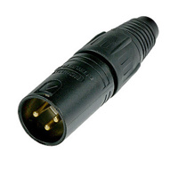 

Neutrik NC3MXB 3-Pole XLR Male Cable Connector, Black Housing, Gold Contacts
