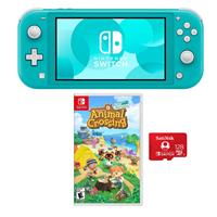 Nintendo Switch Lite, Turquoise - With Animal Crossing: New Horizons for Nintendo Switch, 128GB UHS-I microSDXC Memory Card for 