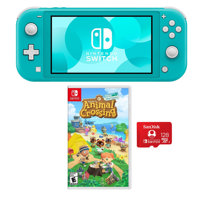 

Nintendo Switch Lite, Turquoise - With Animal Crossing: New Horizons for Nintendo Switch, 128GB UHS-I microSDXC Memory Card for the Nintendo Switch