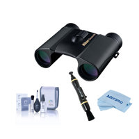 

Nikon 10x25 Trailblazer ATB Compact Roof Prism Binocular with 6.5 Degree Angle of View, Black, Bundle with Cleaning Kits