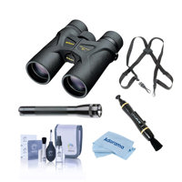 

Nikon 10x42 Prostaff 3 Roof Prism Binocular, 7.0 Degree Angle of View, Black, Bundle with Accessory Kit