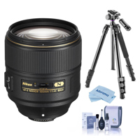 

Nikon AF-S NIKKOR 105mm f/1.4E EDIF Telephoto Lens U.S.A. Warranty - Bundle With Vanguard Alta Pro 264TBH Tripod and TBH-100 Head with Arca-Swiss QR Plate, Cleaning Kit, Microfiber Cloth