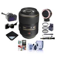 

Nikon 105mm f/2.8G ED-IF AF-S VR Micro NIKKOR Lens USA Warranty - Bundle With 62mm Filter Kit, FocusShifter DSLR Follow Focus, Peak Lens Changing Kit Adapter, Flex Lens Shade, Software Package, And More