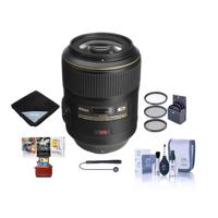 

Nikon 105mm f/2.8G ED-IF AF-S VR Micro NIKKOR Lens USA Warranty - Bundle With 62mm Filter Kit, Lens Wrap, Cleaning Kit, Capleash II, Mac Software Package