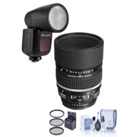 

Nikon 105mm f/2 AF-D DC NIKKOR Telephoto Lens - U.S.A. Warranty - Bundle With Flashpoint Zoom Li-on X R2 TTL On-Camera Round Flash Speedlight For Nikon, 72mm Filter Kit, Cleaning Kit
