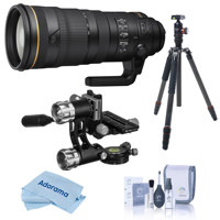 

Nikon AF-S NIKKOR 120-300mm F/2.8E FL ED SR VR Lens - Bundle With FotoPro X-Go Max Carbon Fiber Tripod with Built-In Monopod, FPH-62Q Ball Head - Fotopro E-6H Gimbal Head Black, Cleaning Kit, Cloth