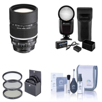 

Nikon 135mm f/2 AF-D DC NIKKOR Lens with Hood U.S.A. Warranty - Bundle Flashpoint Zoom Li-on X R2 TTL On-Camera Round Flash Speedlight For Nikon, 72mm Filter Kit, Cleaning Kit