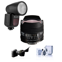 

Nikon 16mm f/2.8D ED AF NIKKOR Lens - U.S.A. Warranty - With Flashpoint Zoom Li-on X R2 TTL On-Camera Round Flash Speedlight For Nikon, Flex Lens Shade, Cleaning Kit