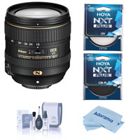 

Nikon 16-80mm f/2.8-4E AF-S DX NIKKOR EDIF (VR) Vibration Reduction Lens - Bundle With Hoya NXT Plus 55mm HMC UV Filter, Hoya NXT Plus 55mm HMC Circular Polarizer Filter, Cleaning Kit, Cloth