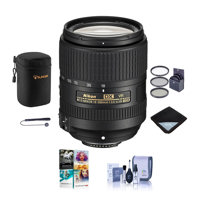 

Nikon 18-300mm f/3.5-6.3G ED IF AF-S DX NIKKOR VR Lens USA Warranty Bundle With - 67mm Filter Kit (UV/CPL/ND2), Lens Case, Lens Wrap (19x19), Cleaning Kit, Cap Leash - Software Package