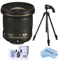 

Nikon 20mm f/1.8G AF-S ED NIKKOR Lens - U.S.A. Warranty - With Vanguard Vesta 203AGH 3-Section Aluminum Tripod with GH-45 Pistol Grip Head, Cleaning Kit, Microfiber Cloth