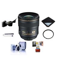 

Nikon 24mm f/1.4G AF-S ED NIKKOR Lens Bundle with 77mm Wide Angle UV Filter, Flex Lens Shade, Lens Wrap (15x15), Cleaning Kit, Lens Cleaner, Lens Cap Leash, Mac Software Package