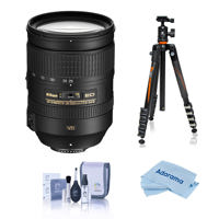 

Nikon 28-300mm f/3.5-5.6G ED-IF AF-S NIKKOR VR Vibration Reduction Lens - U.S.A. Warranty - With Vanguard VEO 235AB 5-section Aluminum Tripod with TBH-50 Ballhead, Cleaning Kit, Microfiber Cloth