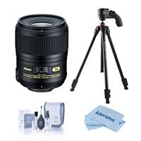 

Nikon 60mm f/2.8G AF-S Micro NIKKOR AF ED Lens U.S.A. Warranty - With Vanguard Vesta 203AGH 3-Section Aluminum Tripod with GH-45 Pistol Grip Head, Cleaning Kit, Microfiber Cloth