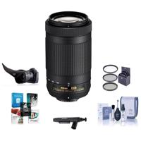 

Nikon AF-P DX NIKKOR 70-300mm f/4.5-6.3G ED Lens USA Warranty - Bundle with 58mm Filter Kit, Flex Lens Shade, Lens Pouch, Cleaning Kit, Cap Leash, Cleaner, Software Package