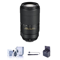 

Nikon AF-P NIKKOR 70-300mm f/4.5-5.6E ED VR Lens - USA Warranty - Bundle With 67mm Filter Kit (UV/CPL/ND), Cleaning Kit, Capleash II