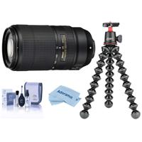 

Nikon AF-P NIKKOR 70-300mm f/4.5-5.6E ED VR Lens, USA Warranty - with Joby GorillaPod 3K Kit Black, Cleaning Kit, Microfiber Cloth