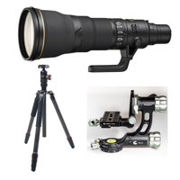 

Nikon 800mm f/5.6E AF-S NIKKOR FL ED VR Lens, with 1.25x Teleconverter USA Warranty - Bundle With FotoPro X-Go Max Carbon Fiber Tripod with Built-In Monopod, Ball Head, Fotopro E-6H Gimbal Head Black
