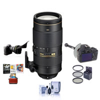 

Nikon 80-400mm f/4.5-5.6G AF-S VR NIKKOR ED Lens - USA Warranty - Bundle w/77mm Filter Kit, FocusShifter DSLR Follow Focus & Rack Focus, Flex Lens Shade, Cleaning Kit, Mac Software Package